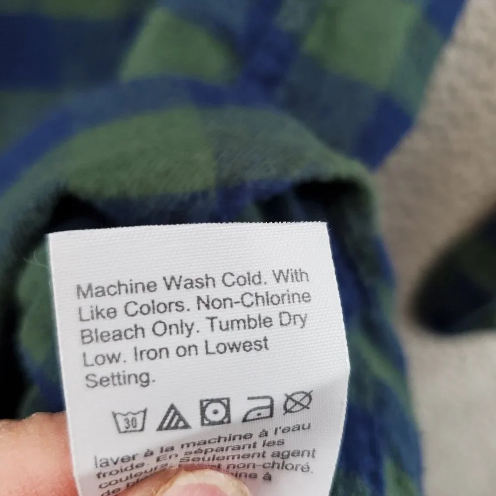 J Crew Plaid Flannel Shirt Classic Men's Size‎ Medium M Plaid Navy Green